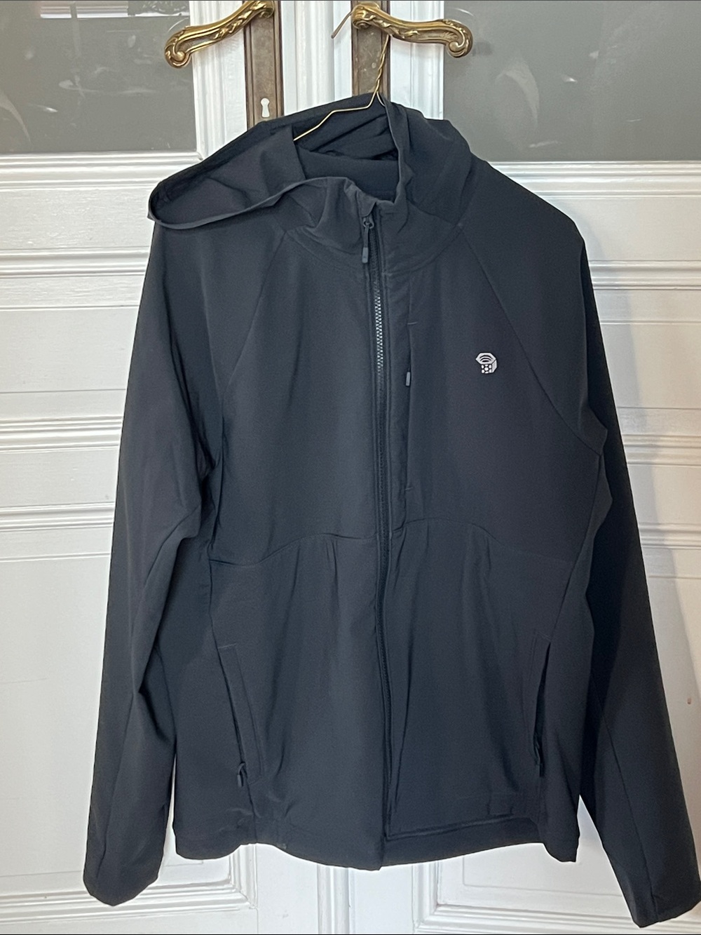 Mountain Hardwear Men's Black Hooded Softshell Performance Jacket